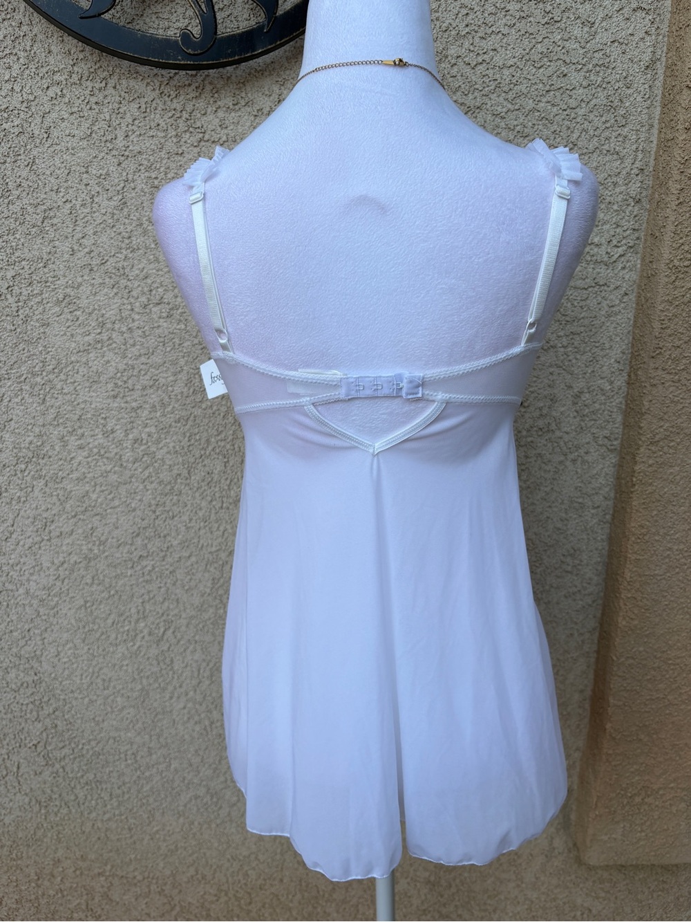 Frederick's of Hollywood Y2K White Babydoll Top Thong Set Deadstock NWT Coquette - Picture 5 of 9
